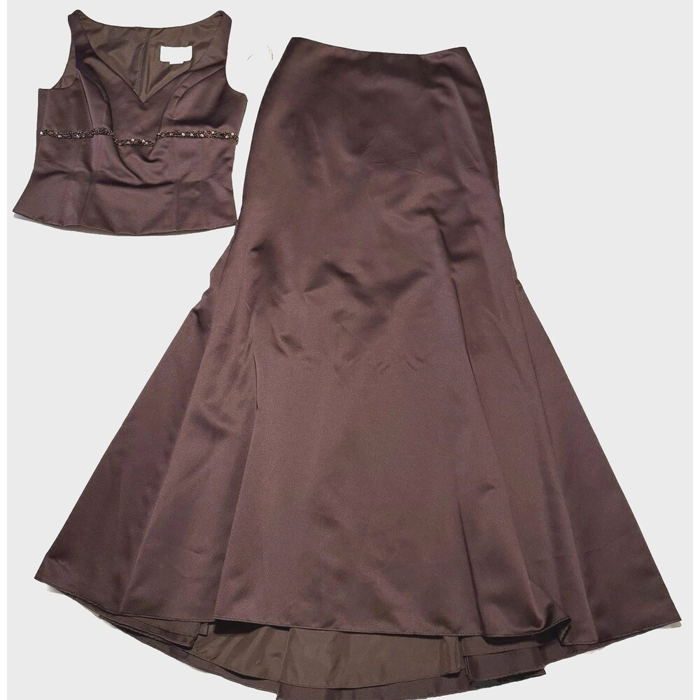 David’s Bridal 2 Piece Set Top & Skirt Women's Formal Maxi Outfit Size 8